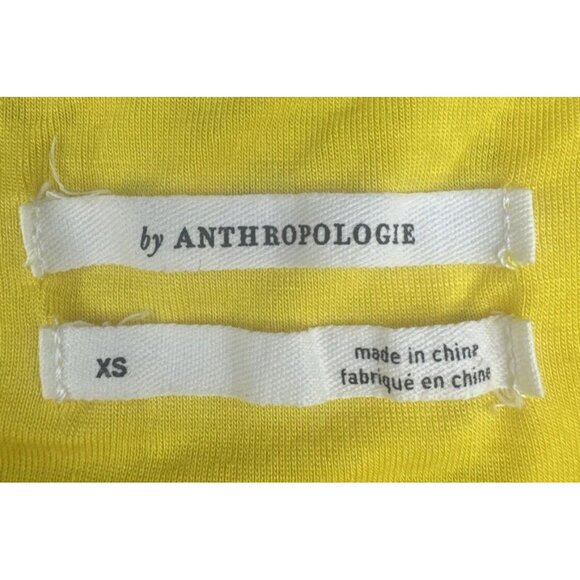 Anthropologie Women’s Cosette Yellow Lined Cutout Overlay Tank Top Sz XS - Picture 4 of 8